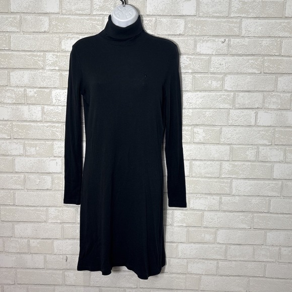 Ralph Lauren Sport Turtleneck Shirt Dress Small Long Sleeve Preppy Minimalist - Picture 7 of 9